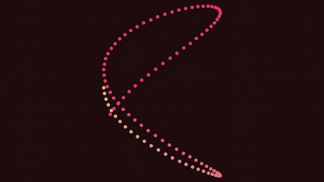 Abstract digital pattern created with glowing pink dots on a dark background.