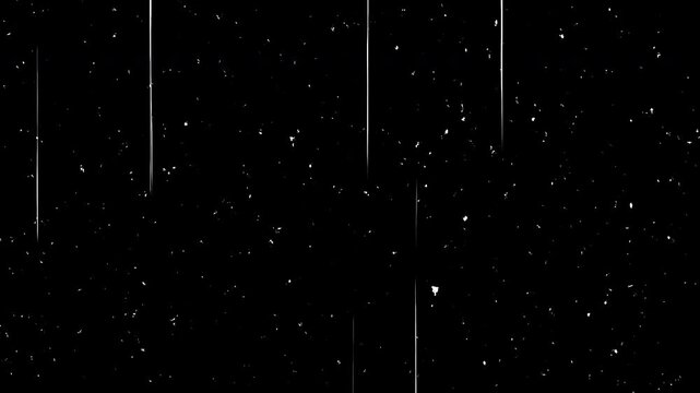 Stop Motion vintage black film grain texture with dust and scratches, retro grunge background for design.Scratched dynamic film rolling effect. 4K Video retro vintage effect film grain effect 