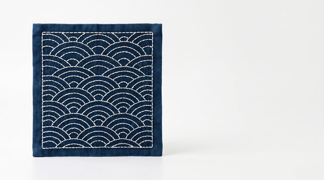 Traditional handcrafted japanese sashiko stitching sample displaying authentic Japanese artisan quality