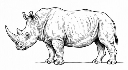 rhino line art © PIxelfly