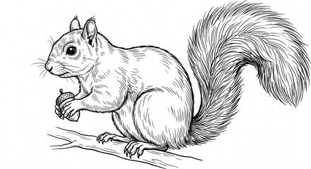 squirrel line art © PIxelfly