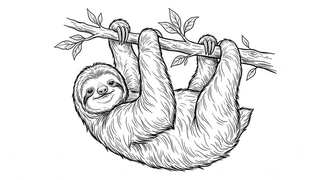 sloth line art