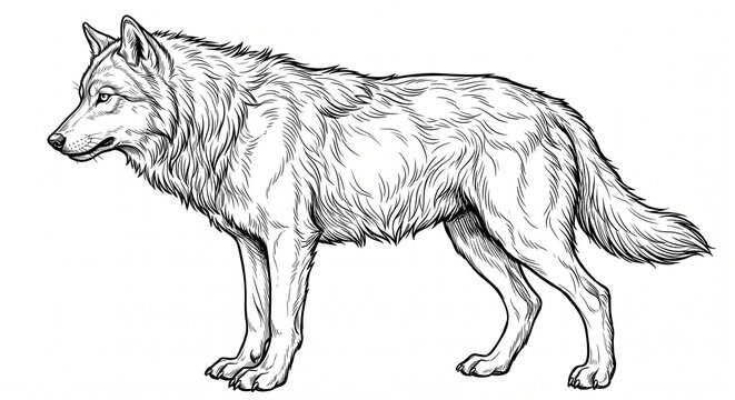wolf line art