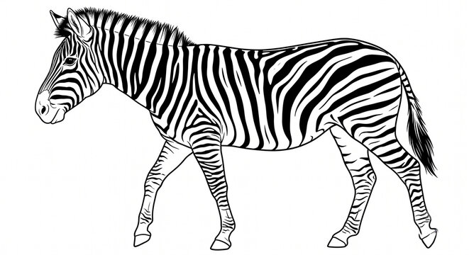 zebra line art