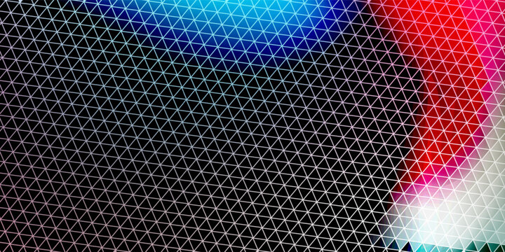 Abstract Colorful Triangle Mesh Background with Neon Glow and Geometric Wireframe Design Dynamic.