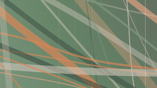 Geometric abstract design with intersecting lines and sharp shapes in green, orange, and white, creating a modern energetic backdrop for branding and web use.