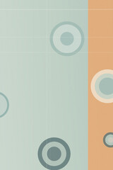 Naklejka premium Minimal abstract background with soft blue and orange panels featuring simple circle shapes, offering calm, modern styling and clean space for text or branding.