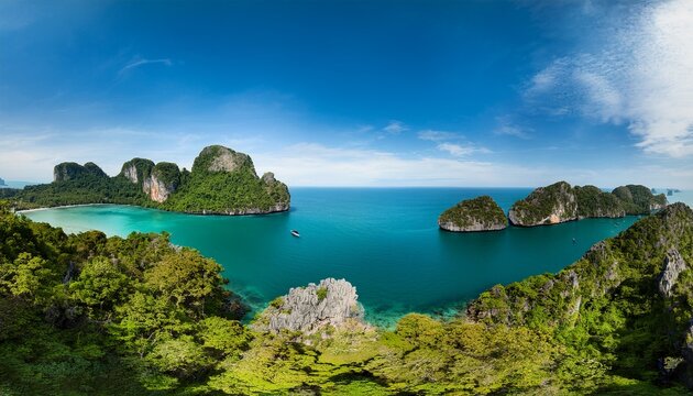 panorama landscape of island and water in mu ko ang thong national park surat thani thailand