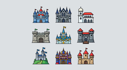 Collection of fantasy castle illustrations © Rojo