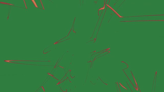 Dragon flys across an image of yellow bull red lines on it circle close up flower dot bow isolated on green screen background