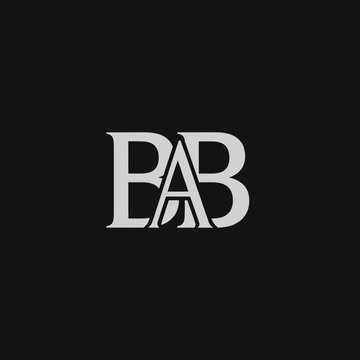 Stylized word 'EAB' with layered letter design on black background.