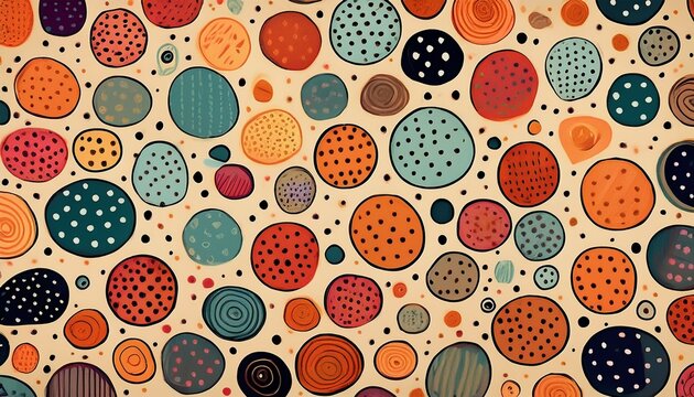 cute hand drawn background with polka dot pattern