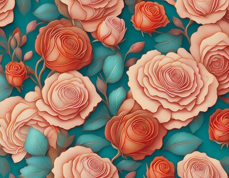 seamless roses pattern