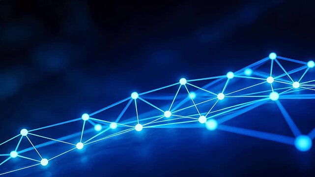 Blue glowing network connection pattern