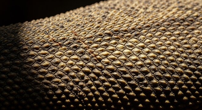Macro close up of textured reptilian skin scales