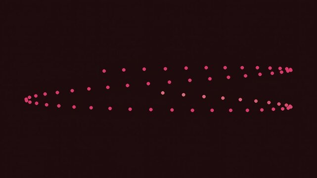 Abstract digital background with glowing pink dots arranged in a horizontal elliptical pattern on a dark background.