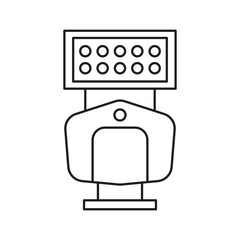 Naklejka premium External speedlite camera flash line icon