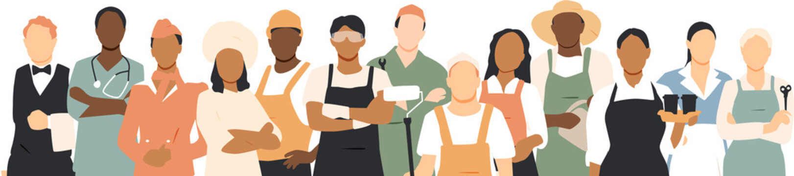 People of different professions together. Modern design.