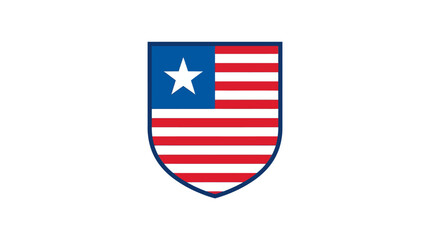 Fototapeta premium Shield Emblazoned With Liberian Flag Design Symbolizing National Pride Heritage And Patriotic Unity For Formal State Events