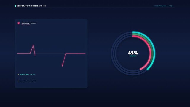 A graph and chart display shows statistics and data analysis on a screen