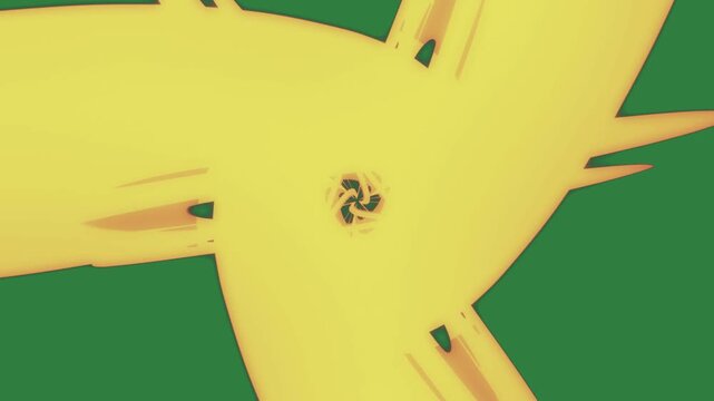 Yellow picture of bird an orange line going through it arrow on lines red star computer logo image isolated on green screen background