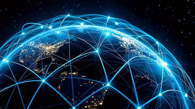 Global network connections on Earth