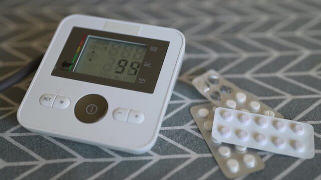 Digital blood pressure monitor for home health checkup.