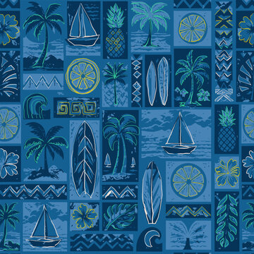 Tropical Pattern Design. Summer Prints. seamless vector. hand draw beach print patterns.  Summer Print Design. minimal Prints. 