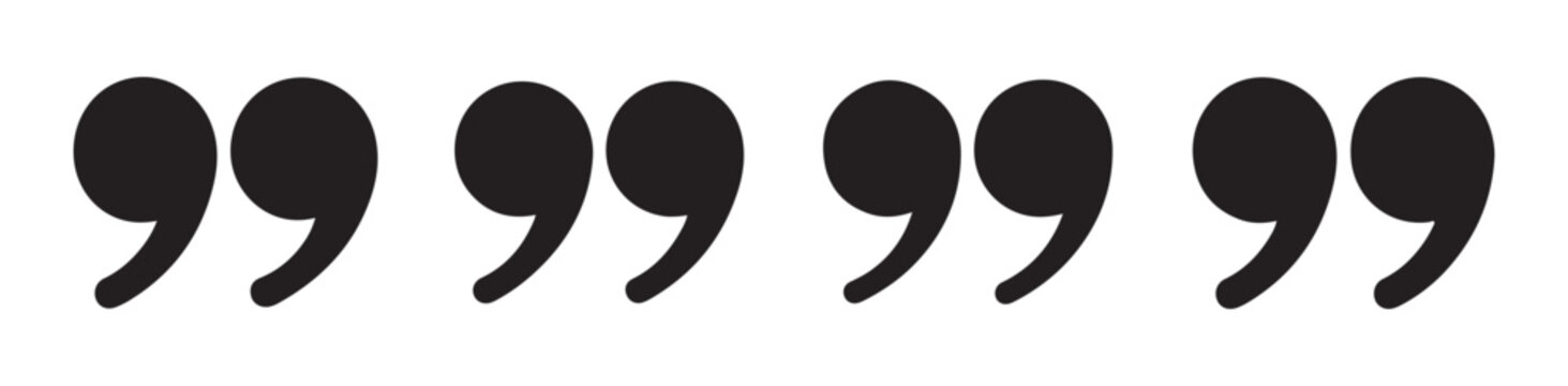 Classic round double quotation marks graphic for creative text blocks and inspiring testimonials.