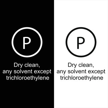 Dry clean, any solvent except trichloroethylene vector icon