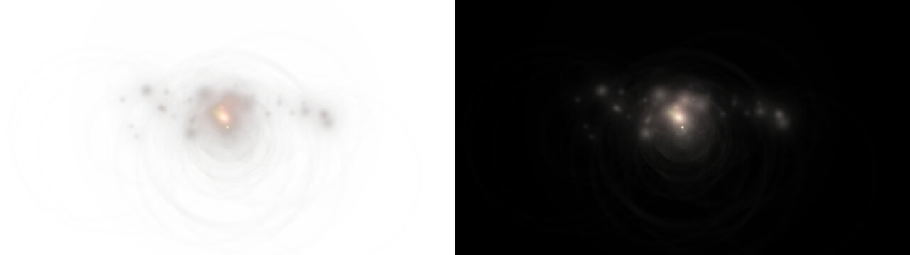 Muzzle flash particle effect with smoke puff. Gunfire spark explosion burst impact visual overlay. Firearm blast dynamics with shockwave ring.