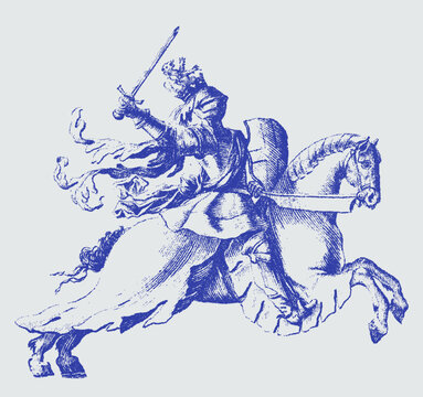 Knight in armor riding a horse