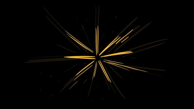 Dynamic yellow lines on a black background. Circular yellow sparks for overlay texture and motion.