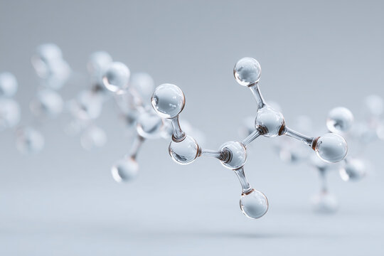 Acetylcholine Molecule in High-Key Clean Laboratory Lighting