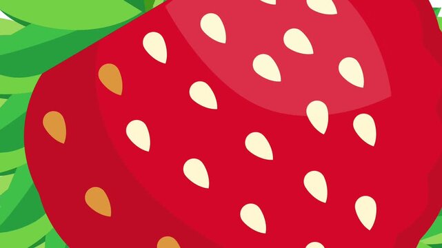 Bright Cartoon Strawberry Vector Animation Transition Loop