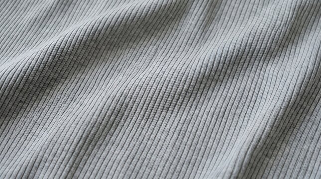 Mist grey modal rib fabric texture with fine ribbing, textile photography for premium material backgrounds and modern branding