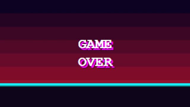 Retro 8bit Game Over Pixel Glitch Animation