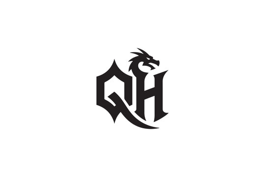 Majestic qh logo featuring a powerful dragon design