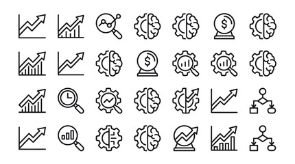 Fototapeta premium Business growth strategy and financial data analysis icons.