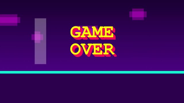 Retro 8bit Game Over Animated Screen