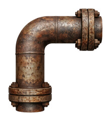 Naklejka premium PNG Rusty industrial metal pipe elbow