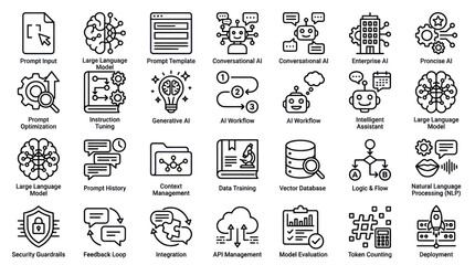 Conversational AI and natural language processing icons. © muhammad