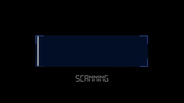 Digital scanning bar animation on dark background