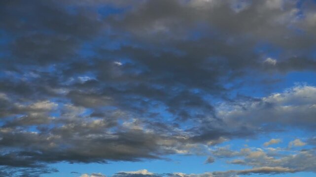 Transition to dramatic overcast clouds before rain with skylark singing.