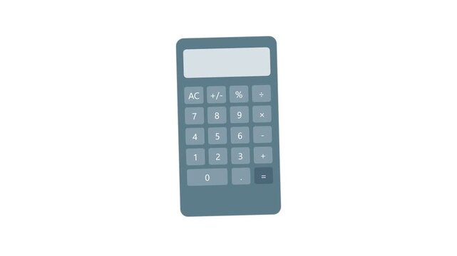 Minimalist Calculator Illustration with Clear Buttons and Display Screen, Symbol of Mathematics, Accounting, Budgeting, Finance and Everyday Calculation Tasks, Flat Graphic Isolated on White