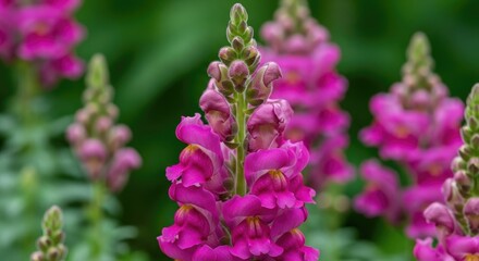 Fototapeta premium vibrant pink snapdragons in bloom