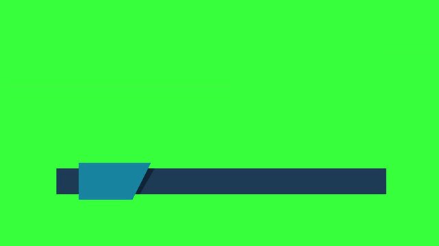 Modern Blue Lower Third Graphic with Smooth Edges and Professional Layout, Empty Space for Text, Titles and Subtitles, Versatile Overlay Element Isolated on Green Screen Background