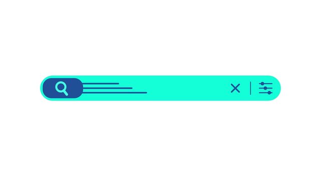 Search Bar UI Element with Magnifying Glass and Filter Icons, Representing Browsing, Online Search, Navigation and Data Filtering Function, Clean Interface Design on White Background