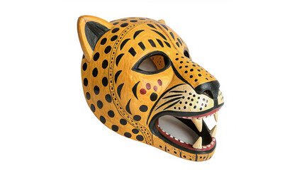 Beautiful wild African leopard predatory cat head mask isolated on a transparent background © belova-png