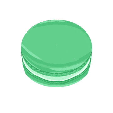 Illustration of green macaroon 